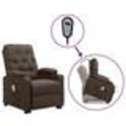 vidaXL Fauteuil de massage Marron Tissu