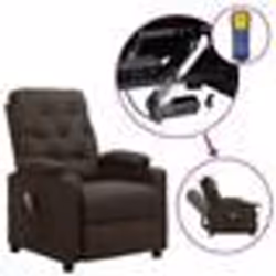 vidaXL Fauteuil de massage Marron foncé Tissu