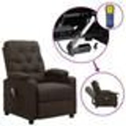 vidaXL Fauteuil de massage Marron foncé Tissu