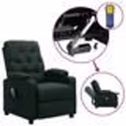 vidaXL Fauteuil de massage Vert foncé Tissu - TU