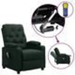 vidaXL Fauteuil de massage Vert foncé Tissu - TU