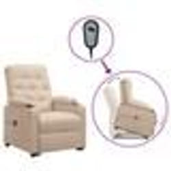 vidaXL Fauteuil de massage Crème Tissu - TU