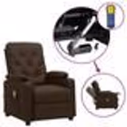 vidaXL Fauteuil de massage Marron Similicuir