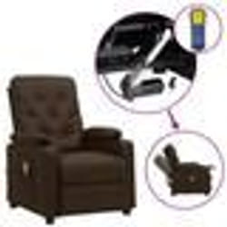 vidaXL Fauteuil de massage Marron Similicuir