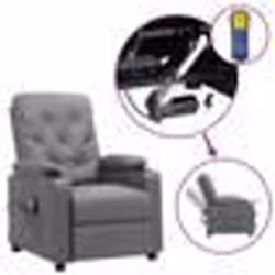 vidaXL Fauteuil de massage Gris Similicuir - TU