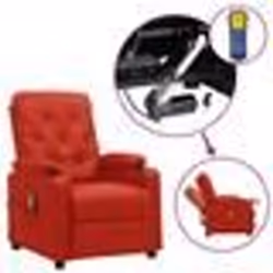 vidaXL Fauteuil de massage Rouge bordeaux Similicuir - TU