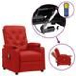 vidaXL Fauteuil de massage Rouge bordeaux Similicuir - TU