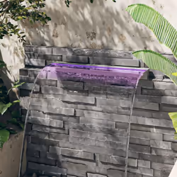 Ce déversoir pour cascade avec des lumières LED colorées constitue un supplément décoratif à votre étang ou piscine. Obtenez- ...