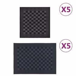 vidaXL Ensemble de serviettes 10 pcs noir et gris coton