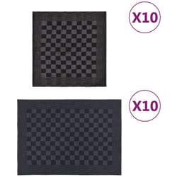 vidaXL Ensemble de serviettes 20 pcs noir et gris coton