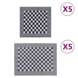 Ensemble de serviettes 10 pcs bleu et blanc coton Vidaxl