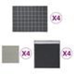 vidaXL Ensemble de serviettes 12 pcs gris coton