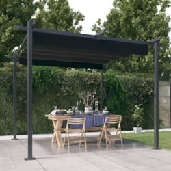 Vidaxl - Tonnelle de jardin avec toit rétractable 3x3 m Anthracite