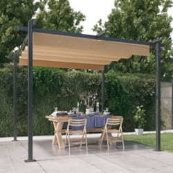 vidaXL Tonnelle de jardin avec toit rétractable 3x3 m Taupe - TU