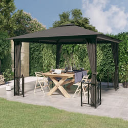 Vidaxl - Tonnelle avec parois et toit double 3x3 m Anthracite