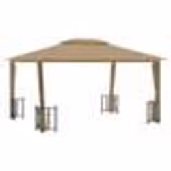 vidaXL Tonnelle avec parois et toit double 3x4 m Taupe - TU