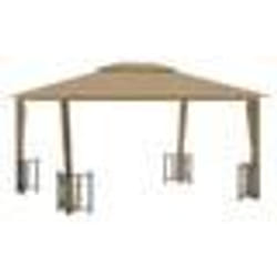 vidaXL Tonnelle avec parois et toit double 3x4 m Taupe - TU