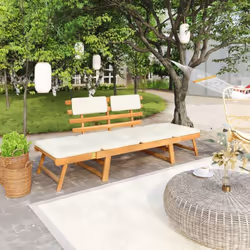 DESCRIPTION GÉNÉRALE Ce banc d'extérieur en bois 2-en-1 est idéal pour se détendre sur votre porche ou s'allonger pour observ ...