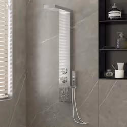 Ce système de panneaux de douche multifonctionnel a un design élégant et fera un excellent accessoire à votre salle de bain.  ...