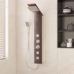 Ce système de panneaux de douche multifonctionnel a un design élégant et fera un excellent accessoire à votre salle de bain.  ...