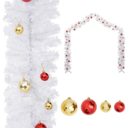 vidaXL Guirlande de Noël décorée avec boules Blanc 10 m - TU