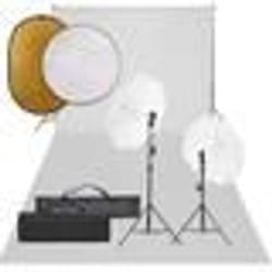 vidaXL Kit de studio photo avec éclairage toile de fond et réflecteur