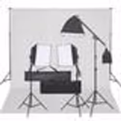 vidaXL Kit de studio photo avec éclairage et toile de fond