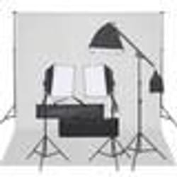 vidaXL Kit de studio photo avec éclairage et toile de fond