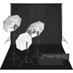 vidaXL Kit de studio photo avec éclairage et toile de fond