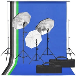 vidaXL Kit de studio photo avec éclairage et toile de fond