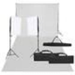 vidaXL Kit de studio photo avec éclairage et toile de fond