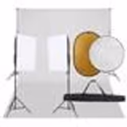 vidaXL Kit de studio photo avec éclairage toile de fond et réflecteur