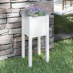 Vidaxl - Jardinière d'extérieur Blanc 31x31x70 cm Bois de pin massif