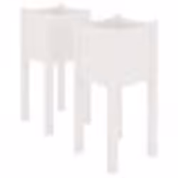 vidaXL Jardinières d'extérieur 2 pcs Blanc 31x31x70 cm Bois de pin - TU