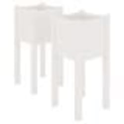 vidaXL Jardinières d'extérieur 2 pcs Blanc 31x31x70 cm Bois de pin - TU