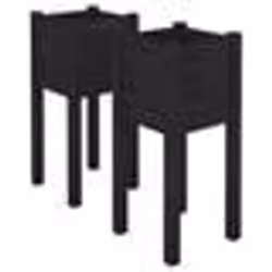 vidaXL Jardinières d'extérieur 2 pcs Noir 31x31x70 cm Bois de pin - TU