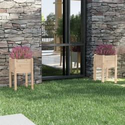 vidaXL Jardinières d'extérieur 2 pcs 40x40x70 cm bois de pin massif - TU