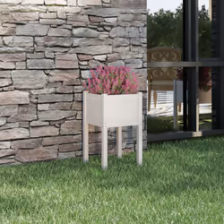 vidaXL Jardinière d'extérieur Blanc 40x40x70 cm Bois de pin massif - TU