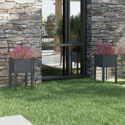vidaXL Jardinières d'extérieur 2pcs Gris 40x40x70cm Bois de pin massif - TU
