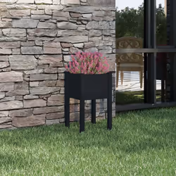 vidaXL Jardinière d'extérieur Noir 40x40x70 cm Bois de pin massif - TU