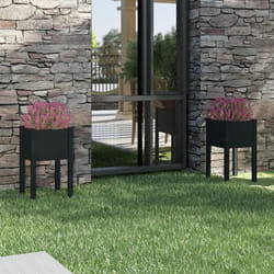 Vidaxl - Jardinières d'extérieur 2pcs Noir 40x40x70cm Bois de pin massif
