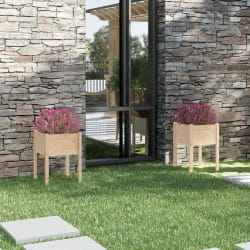 vidaXL Jardinières d'extérieur 2 pcs 50x50x70 cm bois de pin massif - TU