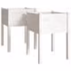 vidaXL Jardinières 2 pcs Blanc 50x50x70 cm Bois de pin massif - TU