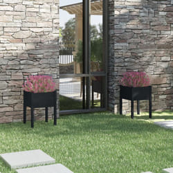 vidaXL Jardinières 2 pcs Noir 50x50x70 cm Bois de pin massif - TU