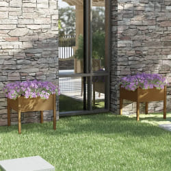 vidaXL Jardinières 2 pcs Marron miel 70x70x70 cm Bois de pin massif - TU