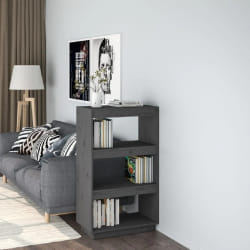 vidaXL Bibliothèque/Séparateur de pièce Gris 60x35x103 cm Pin massif