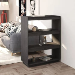 vidaXL Bibliothèque/Séparateur de pièce Gris 80x35x103 cm Pin massif