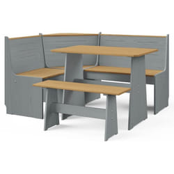 Vidaxl - Ensemble de restauration 3 pcs en bois avec 2 bancs et tables disponibles différentes nuances couleur : Gris - Brun