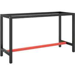 Vidaxl - Cadre de banc de travail Noir et rouge mat 140x50x79 cm Métal