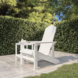 VidaXL 318637 chaise d'extérieur Terrace Siège rembourré Polyéthylène haute densité (HDPE), Acier Blanc - Vue supplémentaire 2